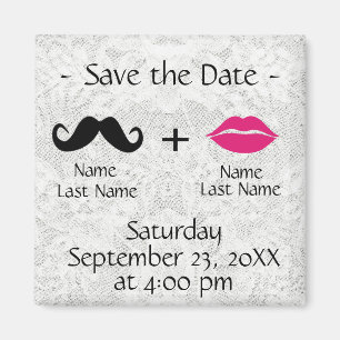 Modern Trendy Save the Date Magneet