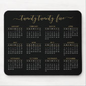 Modern Trendy Script Black Gold 2023-kalender Muismat (Voorkant)
