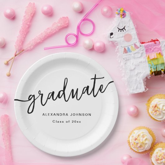 Modern Trendy Script Graduation Party Papieren Bordje (Feest)