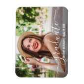 Modern Trendy Script Photo Afstuderen Magneet (Verticaal)
