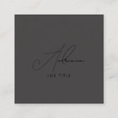 Modern Trendy Script Zwart Social Media QR Code Vierkante Visitekaartje (Voorkant)