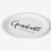 Modern trendy script zwart-wit Afstuderen Papieren Bordje (Gekanteld)
