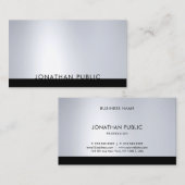 Modern Trendy Silver Elegant Sjabloon Professional Visitekaartje (Voorkant / Achterkant)