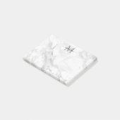 Modern Trendy Silver Gray Marble Monogram Post-it® Notes (Schuin)