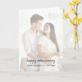 Modern trendy stijlvol script foto Jubileum Kaart (Gele Bloem)