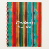 Modern Trendy Stripes Personalized Planner (Voorkant)