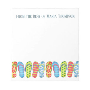 Modern Trendy Stylish Beach Summer Teenslippers Notitieblok