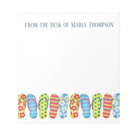 Modern Trendy Stylish Beach Summer Teenslippers Notitieblok (Voorkant)