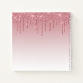 Modern Trendy Stylish Script Dusty Pink Glitter Notitieboek (Achterkant)