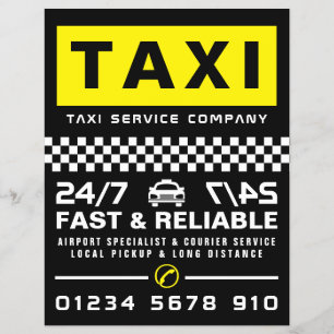 Modern & Trendy, Taxi Onderneming met Prijslijst Flyer
