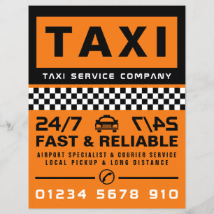 Modern & Trendy, Taxi Onderneming met Prijslijst Flyer