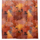 Modern Trendy Terracotta Rust Oranje Brown Douchegordijn (Voorkant)