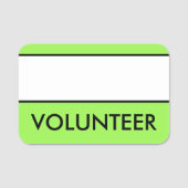 Modern, Trendy "VOLUNTEER"-naamlabel Naamplaatje (Voorkant)