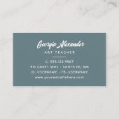 Modern Trendy Waterverf Floral Art Teacher Visitekaartje (Achterkant)