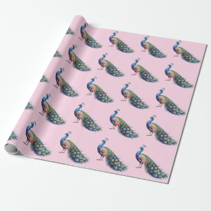 Modern trendy Waterverf pauw patroon Cadeaupapier