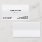 Modern Trendy White Stripes Pattern Professional Visitekaartje (Voorkant / Achterkant)