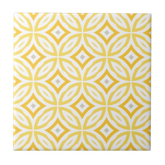 Modern Trendy Yellow Circle Geometric Pattern Tegeltje (Voorkant)