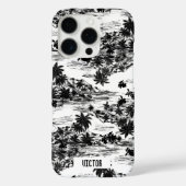 Modern trendy zwart-wit Hawaï-eiland Case-Mate iPhone Case (Achterkant)