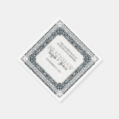 Modern tribaal zwart witbruiloft Napkins Servetten (Hoek)