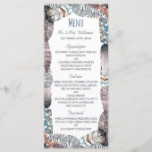 Modern Tribal Feathers Bohemian Wedding Menu (Voorkant)