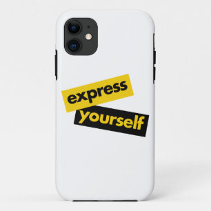 Modern, trillend, bold graphic of Express Yourself iPhone 11 Hoesje