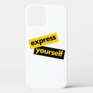 Modern, trillend, bold graphic of Express Yourself iPhone 12 Hoesje