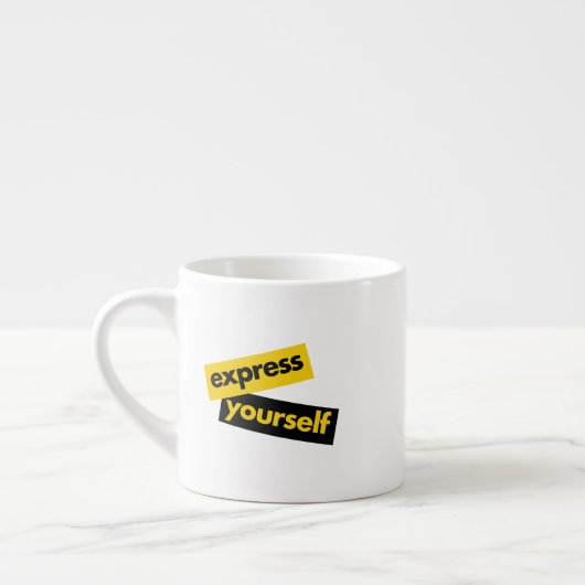 Modern, trillend, bold graphic of Express Yourself Espresso Kop (Links)
