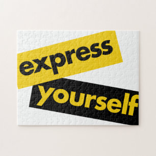 Modern, trillend, bold graphic of Express Yourself Legpuzzel