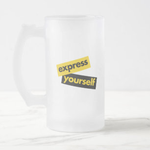 Modern, trillend, bold graphic of Express Yourself Matglas Bierpul