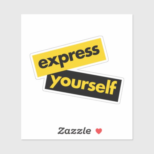 Modern, trillend, bold graphic of Express Yourself Sticker (Vel)
