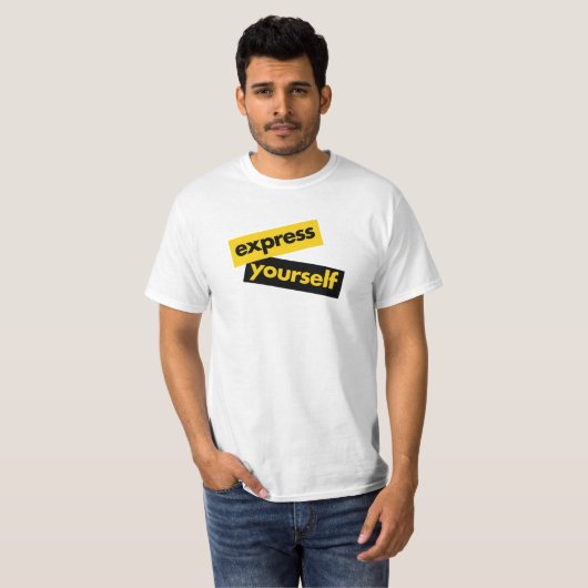 Modern, trillend, bold graphic of Express Yourself T-shirt (Voorkant volledig)