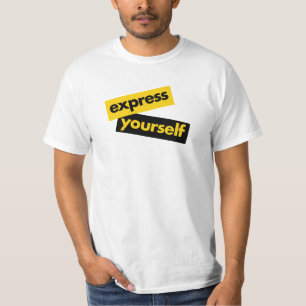 Modern, trillend, bold graphic of Express Yourself T-shirt