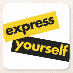 Modern, trillend, bold graphic of Express Yourself Vierkante Kartonnen Onderzetter