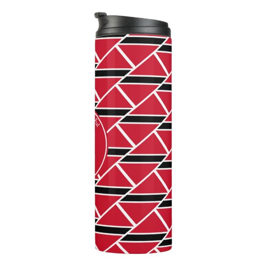 Modern TRINIDAD Mijn God is Trouw MONOGRAM Custom Thermosbeker (Geroteerd rechts)