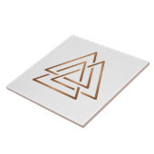 Modern Trinity Knot Tile - Minimalist Bronze Tegeltje (Zijkant)