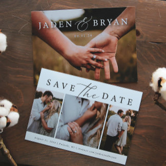 Modern Trio Afbeelding Save the Date Dubbelzijdig