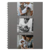 Modern Triptych 3-Photo Collage Journal - Grijs Notitieboek (Voorkant)