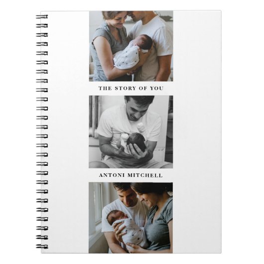 Modern Triptych 3-Photo Collage Journal - White Notitieboek (Voorkant)