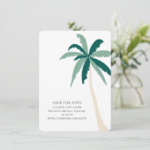 Modern Tropical Beach Mariage Enregistrer la carte (Debout devant)