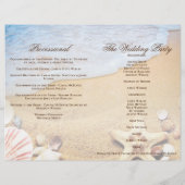 Modern Tropical Beach Wedding Folded Program Flyer (Achterkant)