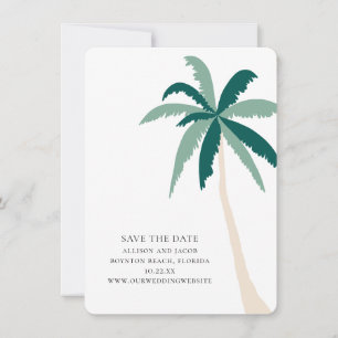 Modern Tropical Beach Wedding Save the Date Kaart