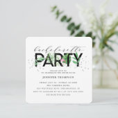 Modern Tropical Blush Flamingo Bachelorette Kaart (Staand voorkant)