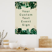 Modern Tropical Custom Text Large Wedding Sign Poster (Keuken)