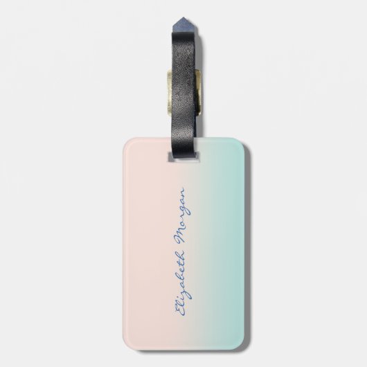 Modern Tropical, Glitter Palm Trees Bagagelabel (Achterkant verticaal)