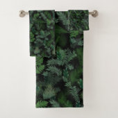 Modern tropical green foliage Black pattern Bad Handdoek (Insitu)