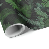Modern tropical green foliage Black pattern Cadeaupapier (Rol Hoek)