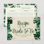 Modern Tropical Greenery Vrijgezellenfeest Recept Informatiekaartje (Voorkant / Achterkant)