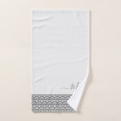 Modern Tropical Grey Seashell Shell Elegant Chic Bad Handdoek (Handdoek)
