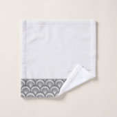 Modern Tropical Grey Seashell Shell Elegant Chic Bad Handdoek (Wasdoekje)