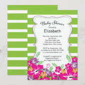Modern Tropical Hibiscus Flowers Baby shower Kaart (Voorkant / Achterkant)